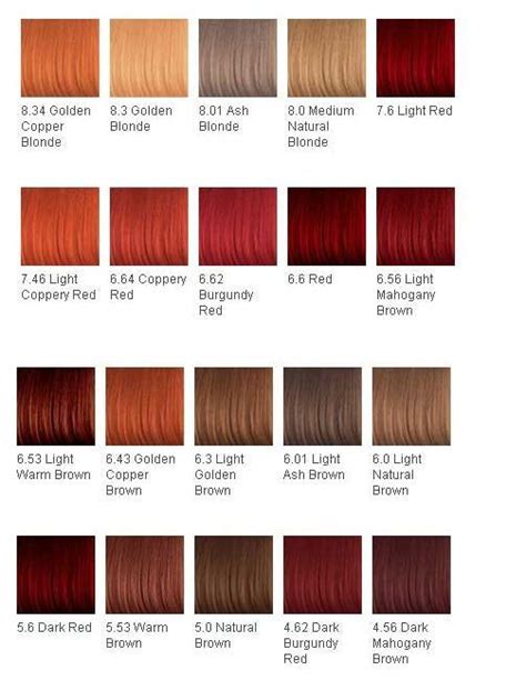 red hair color from sally's|sally's hair color chart.